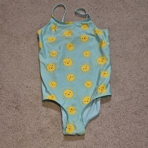 H&M Kids One Piece Swimsuit - Light Blue with Yellow Sun Pattern
